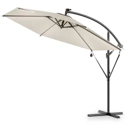LED Solar Ampelschirm Mali Creme Ø350cm UV-Schutz 80+
