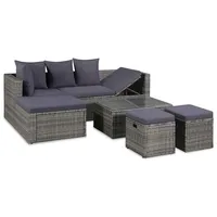 vidaXL Garten-Lounge-Set grau 43956