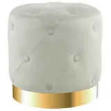 Kayoom HOCKER Samt-Hocker rund in Creme,