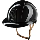 Reithelm Smart Nova Metallpolitur Polo Visier mit Beigen Kinnriemen Black / M
