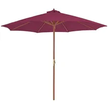 vidaXL Sonnenschirm mit Holz-Mast Ø 300 cm Bordeauxrot