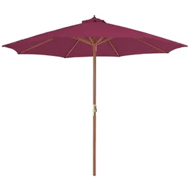 vidaXL Sonnenschirm mit Holz-Mast Ø 300 cm Bordeauxrot