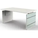 Schreibtisch Lugano Glas BxT 160x80cm weiß
