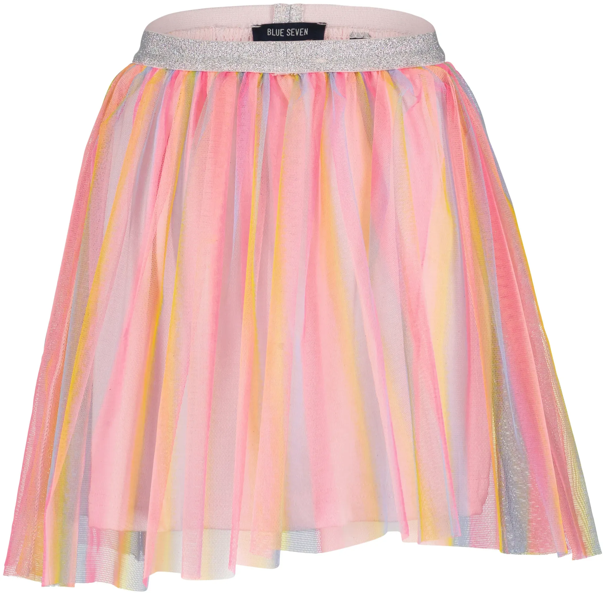 Tüllrock BLUE SEVEN, Mädchen, Gr. 134, rosa, Jersey, Obermaterial: 100% Baumwolle, bedruckt, gestreift, Basic knieumspielend, Röcke, in Midi-Länge
