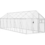 vidaXL Voliere, Vogelvoliere mit Wire Mesh Grids, Vogelkäfig für Außenbereich, Vogelhaus Papageienkäfig Papageienvoliere, Silbern Aluminium