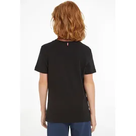 Tommy Hilfiger Jungen T-Shirt Kurzarm Rundhalsausschnitt, schwarz, (Meteorite), 16 Jahre