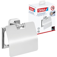 Tesa Toilettenpapierhalter ELEGAANT Toilettenrollenhalter inkl. Klebelösung ohne Bohren,
