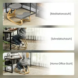 Homcom Kniestuhl Holz Grau