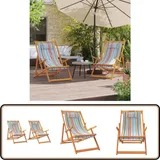 Strandstühle 2 Stk. Klappbar Mehrfarbig Stoff - Strandstuhl - Gartenstuhl - Campingstuhl - Liegesessel - Faltbarer Stuhl
