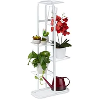 Relaxdays Blumentreppe Metall, 6-stufige Blumenetagere, außen & innen, HBT