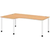 bümö Eckschreibtisch Serie-H Buche / Weiß