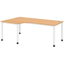 bümö Eckschreibtisch Serie-H Buche / Weiß
