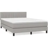 vidaXL Boxspringbett mit Matratze Hellgrau 140x200 cm Stoff1399095