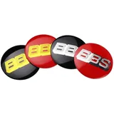 HDAKLA 4 Stück Auto Nabendeckel für BBS 70mm 80mm, Wasserdicht Staubdicht Anti Rost Felgendeckel Radnaben Mittel Abdeckungen Abzeichen Sticker Auto Zubehör,80mm-Red Silver