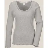 Madeleine Melange-Shirt, elastische Garnmischung in steingrau wollweiß, / melange), | Gr.: 36