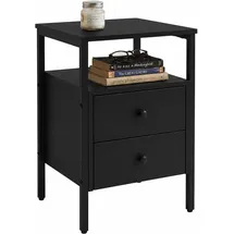 Relaxdays Nachtschrank 2 Schubladen 40 x 40 x 61 cm Schwarz
