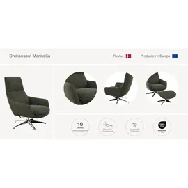 flexlux Drehsessel Marinella Chenille 75 x 103 x 95 cm Grün mit Liegefunktion
