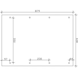 SKANHOLZ Carport Wendland 6,30 x 8,79 m weiß mit EPDM-Dach und Pfostenanker