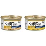 Purina Gourmet Gold Feuchtigkeit Katzen-Mousse mit Truthahn, 24 Dosen à 85 g, 24 x 85 g & Katzennahrung, Mousse mit Huhn, Packung mit 24 Dosen mit jeweils 85 g