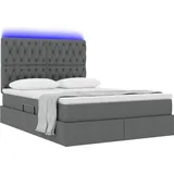 vidaXL Bett mit Stauraum und LED Dunkelgrau 140 x 200 cm