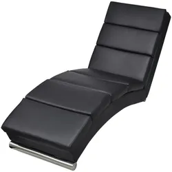 vidaXL Chaiselongue Schwarz Kunstleder