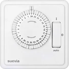 SUEVIA SU280447 Unterputz-Zeitschaltuhr analog Tagesprogramm 1200W IP20 EIN/AUTO/AUS-Programm