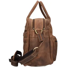 GREENBURRY Vintage Aktentasche Leder 40 cm Laptopfach braun