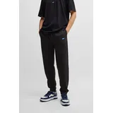 HUGO BOSS Jogginghose "Napin", Herren, Gr. S, N-Gr, schwarz (schwarz001), Sweatware, Obermaterial: 100% Baumwolle, unifarben, regular fit lang, Hosen Jogginghose, mit kleinem Logo-Patch