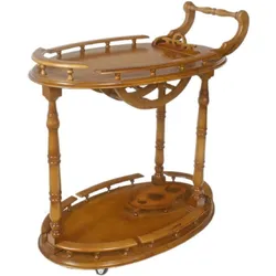 Casa Padrino Barock Servierwagen Braun 80 x 50 x H. 90 cm - Massivholz Trolley - Barock Gastronomie Accessoires