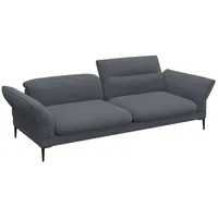 FLEXLUX 3-Sitzer Salino, Funktionssofa, Relaxsofa, Sofa mit Arm- und Kopfteil-Verstellungen, Kaltschaum & Stahl-Wellen grau