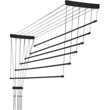 Kadax Deckenwäschetrockner, Wäschetrockner für die Decke 6, Stäbe, 100 cm, schwarz - Schwarz