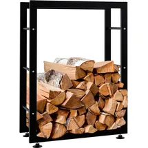 CLP Kaminholzständer Keri V2 Metall 25 x 60 x 80 cm Schwarz