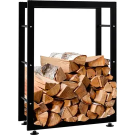 CLP Kaminholzständer Keri V2 Metall 25 x 60 x 80 cm Schwarz