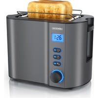 Arendo MANHA Toaster mit Restzeitanzeige, 2 Toastschlitze, integrierter Brötchenaufsatz,