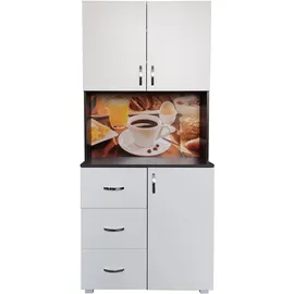 Hti-Living Küchenbuffet Blanca 80 x 180 x 40 cm GRAU WEISS