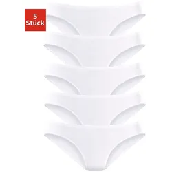 Bikinislip PETITE FLEUR, Damen, Gr. 32/34, weiß, Obermaterial: 95% Baumwolle, 5% Elasthan, unifarben, körpernah, Unterhosen, aus elastischer Baumwoll-Qualität
