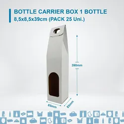 25x Leere weiße Kartonbox für Weinflasche 8,5x8,5x39cm - Verpackung für Weinflasche für Weihnachts-, Oster-, Geburtstagsgeschenke, für Weinkeller
