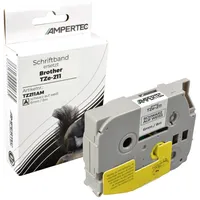 Ampertec P-Touch Band kompatibel zu TZe-211 schwarz auf weiß
