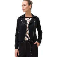 Zero Damen Bikerjacke in Veloursleder-Optik Black Beauty,40 - 40