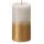 Bolsius Stumpenkerze Sunset 13 cm sandgrau/gold