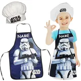 alles-meine.de GmbH 2 TLG. Set: Kinderschürze + Kochmütze - Star Wars - Stormtrooper - incl. Name - Größenverstellbar - fleckabweisend - Schürze/Jungen - beschichtet - Koch..