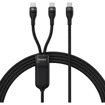 Baseus Flash Series Schnellladekabel 2in1 USB-C - 2xUSB-C 100W 1,5m schwarz,