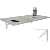 KDR Produktgestaltung Wandklapptisch Schreibtisch Tischplatte 80x40 cm in Betonoptik Klapptisch Esstisch Küchentisch für die Wand Bartisch Stehtisch Wandtisch Tisch klappbar zur Wandmontage