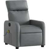 vidaXL Massagesessel Ilsa Kunstleder 146 x 76,5 x 0 cm Grau mit Fernbedienung