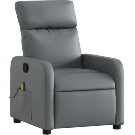 vidaXL Massagesessel Ilsa Kunstleder 146 x 76,5 x 0 cm Grau mit Fernbedienung
