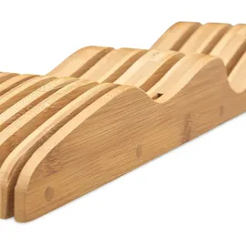 Relaxdays Messerblock unbestückt Bambus