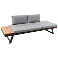 riess-ambiente Loungesofa MODULAR MIAMI 230cm grau natur anthrazit · wetterfeste Outdoor-Liege, Einzelartikel 1 Teile, Balkon/Terrasse/Garten · Aluminium & WPC · verstellbares Kopfteil grau|weiß