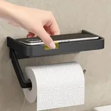 Wandhalterung Für Toilettenpapier Mit Praktischem Ablagefach, Papierabroller Ohne Bohren.