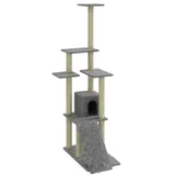 vidaXL Kratzbaum 54 x 54 x 155 cm hellgrau