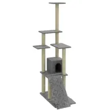 vidaXL Kratzbaum 54 x 54 x 155 cm hellgrau